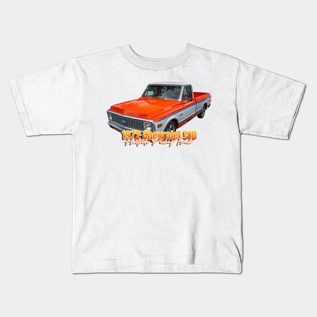 1972 Chevrolet C10 Fleetside Pickup Truck Kids T-Shirt by Gestalt Imagery